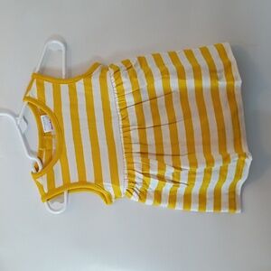 Hanna Andersson Yellow and White Striped Bodysuit Dress